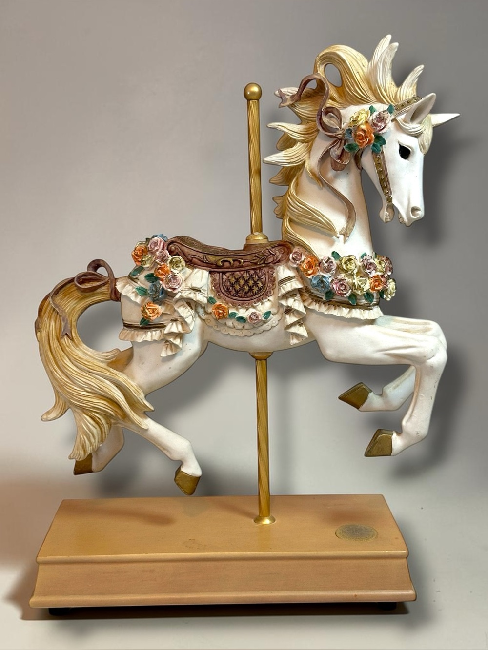 Vintage Carousel Horse Music Box Large Signed And Numbered Limited Edition 14 In